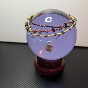 Multicolor Beaded Necklace with Pendant